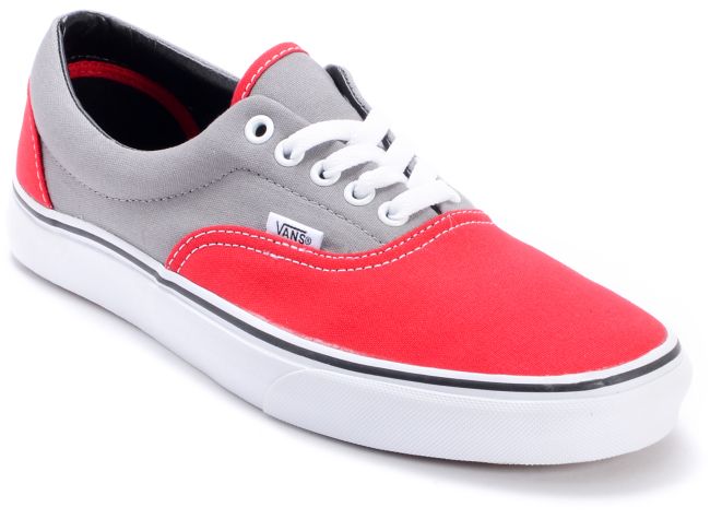 red and gray vans